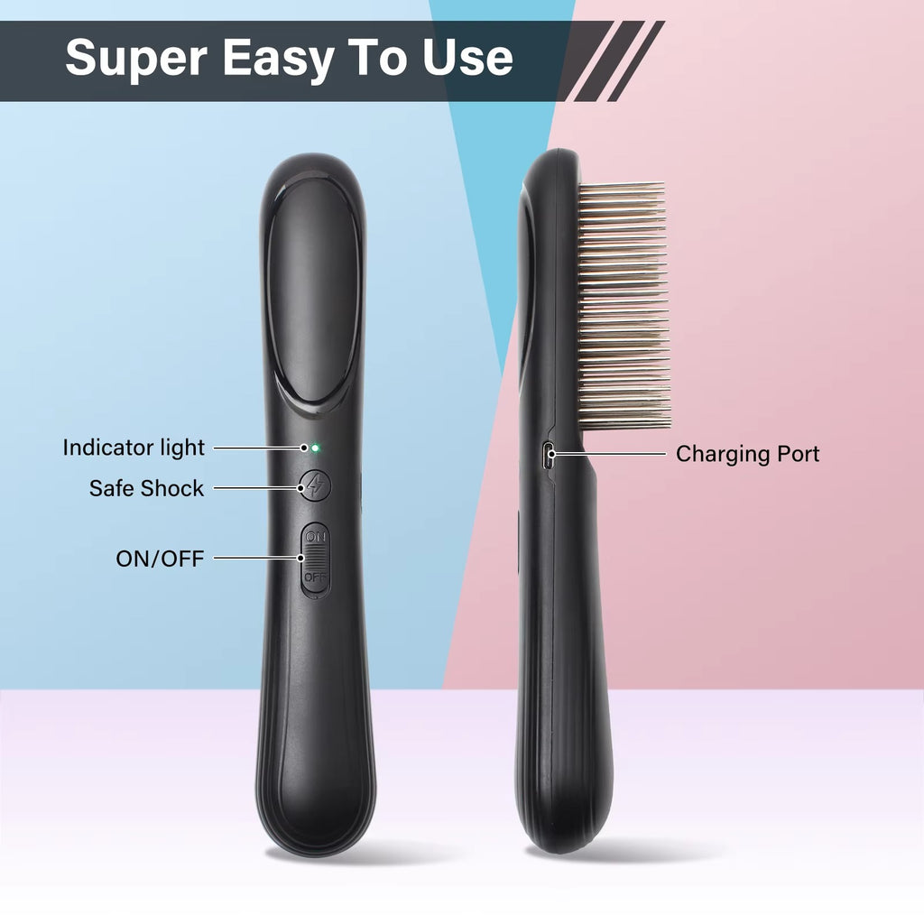 Starpawss PD-166 Electric Flea Comb for Dogs & Cats – Pet Lice, Tick & Flea Removal Grooming Brush