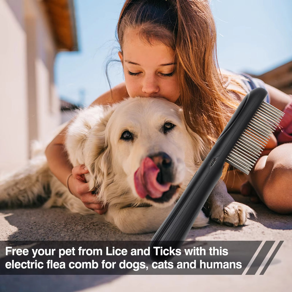 Starpawss PD-166 Electric Flea Comb for Dogs & Cats – Pet Lice, Tick & Flea Removal Grooming Brush