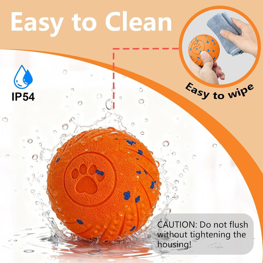 Smart Interactive Dog Ball, Automatic Rolling Bouncing Chew Toy, IP54 Waterproof Rechargeable Dog Toy for Indoor Outdoor Play