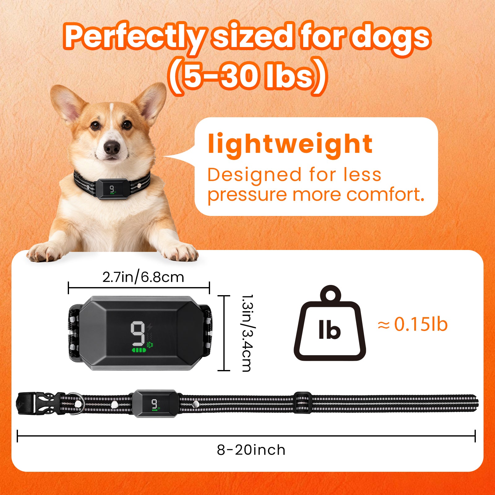 Starpawss P21 Multi-Function Anti-Bark Dog Training Collar with Remote Control, IP67 Waterproof & Rechargeable