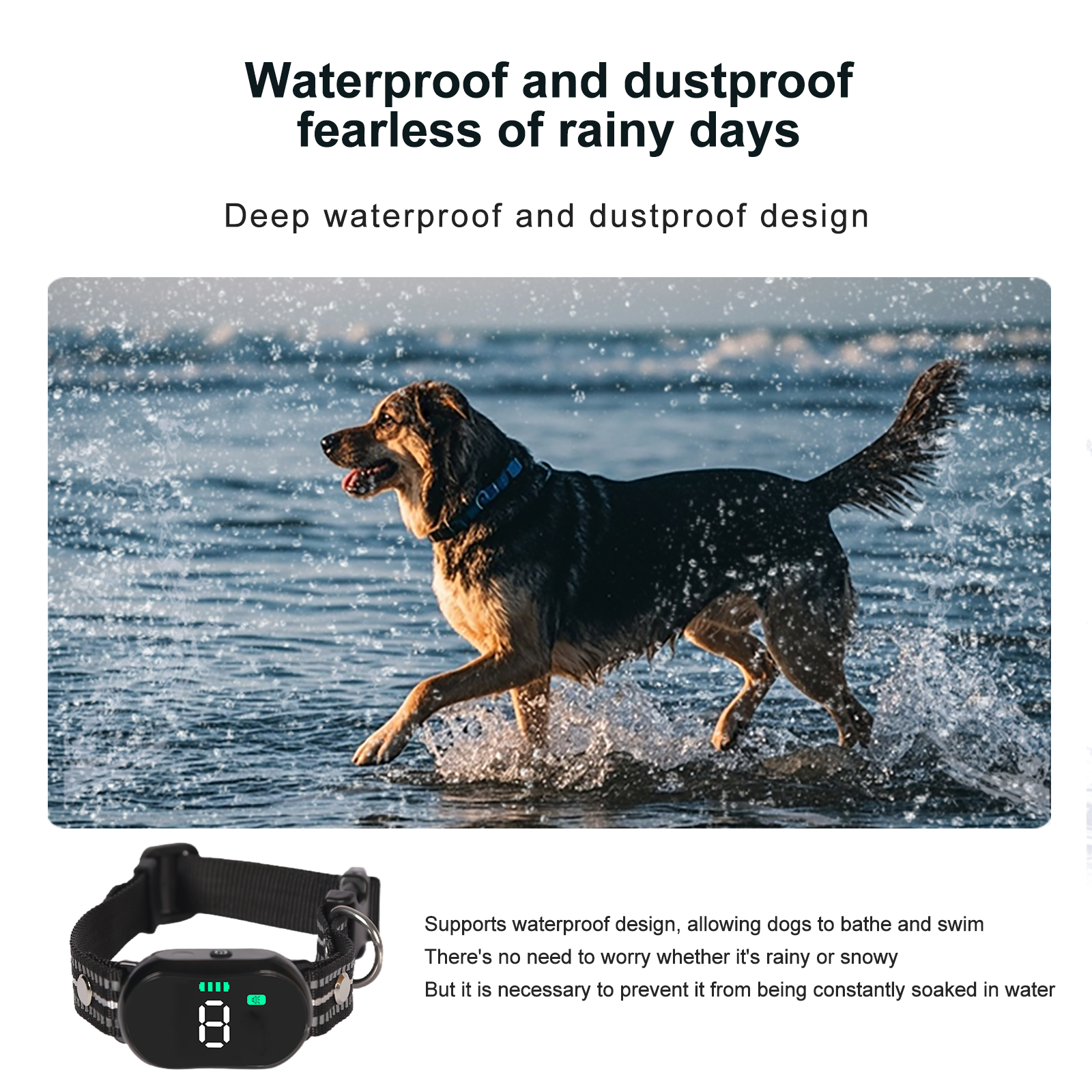 Starpawss P24 Dog Training Collar with Remote – Ultrasonic Bark Control & Waterproof Receiver