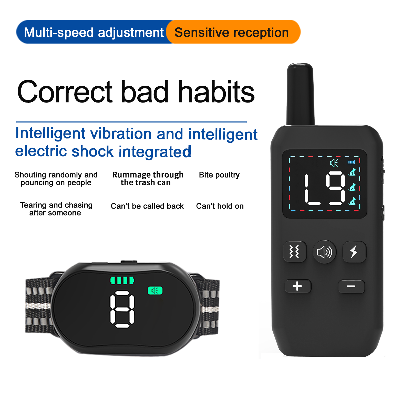 Starpawss P24 Dog Training Collar with Remote – Ultrasonic Bark Control & Waterproof Receiver
