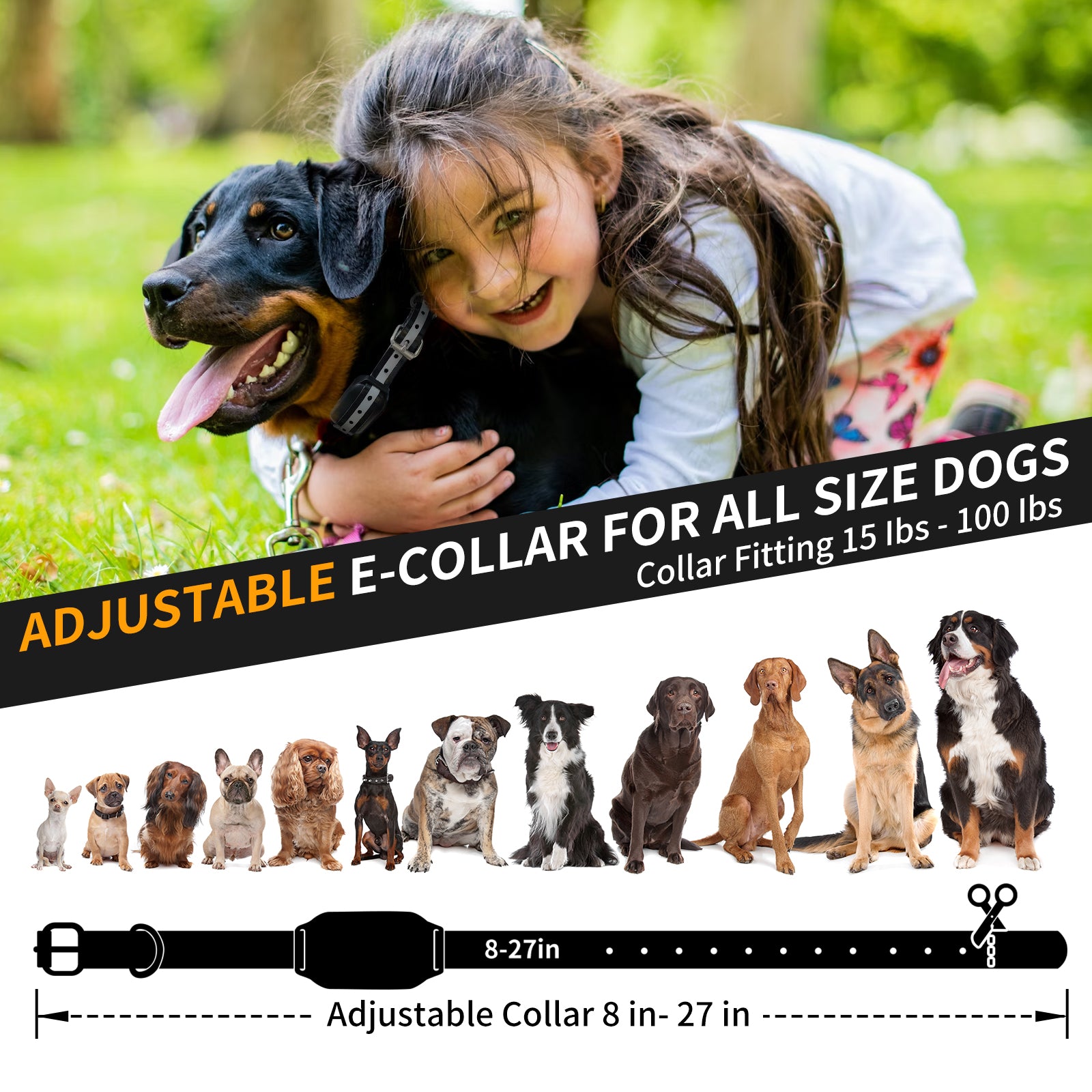 Starpawss PD-516 3300FT Remote Dog Training Collar with Beep, Vibration & Shock Modes