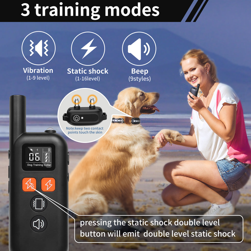 Starpawss PD-516 3300FT Remote Dog Training Collar with Beep, Vibration & Shock Modes
